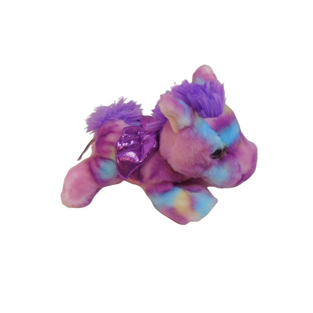 Aurora Tutti Frutti Purple Blue Pegasus Plush Winged Horse sShiny 7" Stuffed Toy - Picture 2 of 6